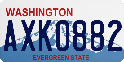 WA license plate AXK0882