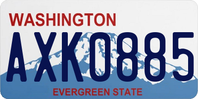 WA license plate AXK0885