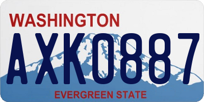 WA license plate AXK0887