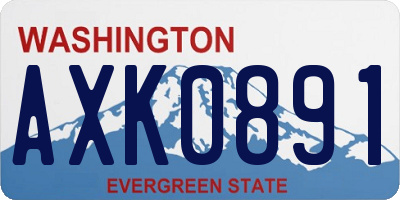 WA license plate AXK0891