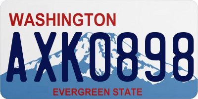 WA license plate AXK0898