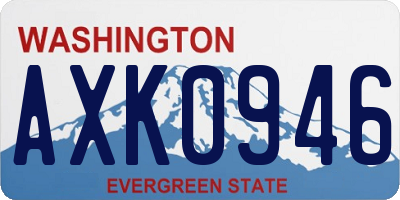 WA license plate AXK0946