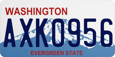 WA license plate AXK0956