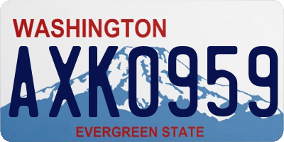 WA license plate AXK0959