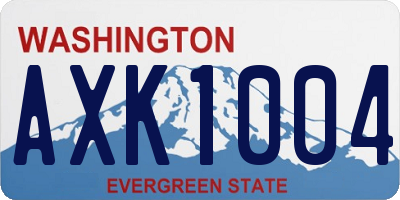 WA license plate AXK1004
