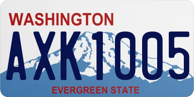 WA license plate AXK1005