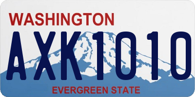 WA license plate AXK1010