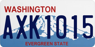 WA license plate AXK1015