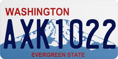 WA license plate AXK1022