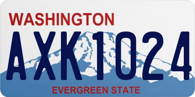 WA license plate AXK1024