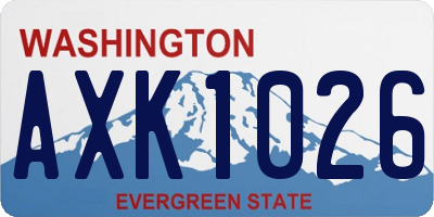 WA license plate AXK1026