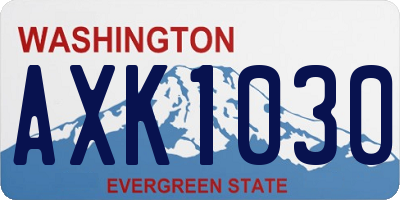 WA license plate AXK1030