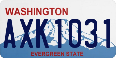 WA license plate AXK1031