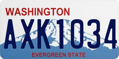 WA license plate AXK1034
