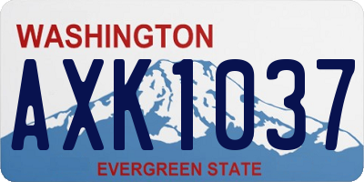 WA license plate AXK1037