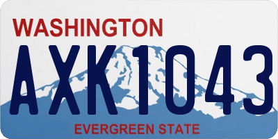 WA license plate AXK1043