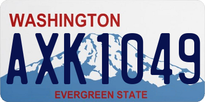 WA license plate AXK1049