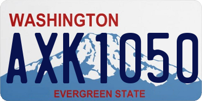 WA license plate AXK1050