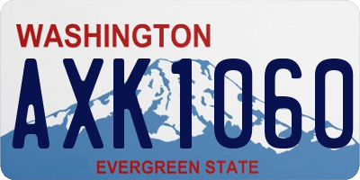 WA license plate AXK1060