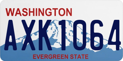 WA license plate AXK1064