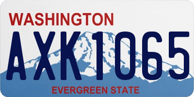 WA license plate AXK1065