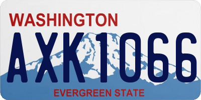 WA license plate AXK1066