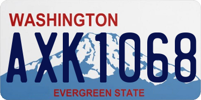 WA license plate AXK1068