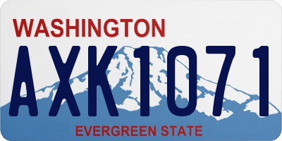 WA license plate AXK1071
