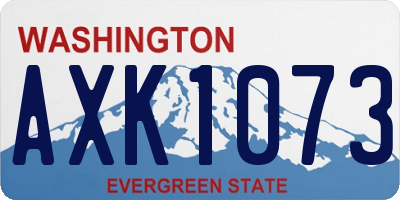 WA license plate AXK1073