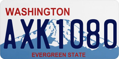 WA license plate AXK1080
