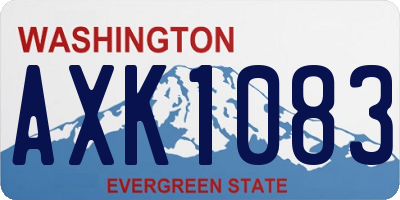 WA license plate AXK1083