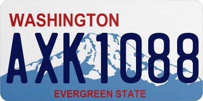 WA license plate AXK1088