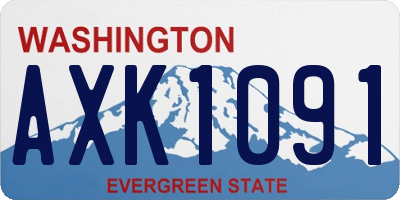WA license plate AXK1091