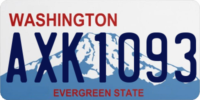 WA license plate AXK1093