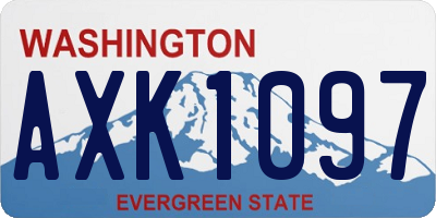 WA license plate AXK1097