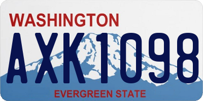WA license plate AXK1098