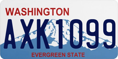 WA license plate AXK1099