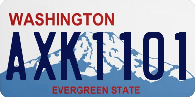 WA license plate AXK1101