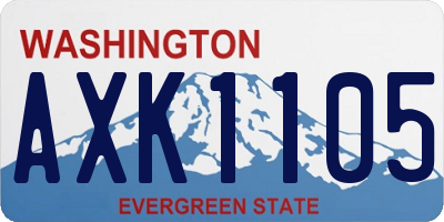 WA license plate AXK1105