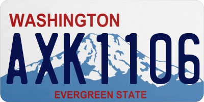 WA license plate AXK1106