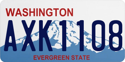 WA license plate AXK1108