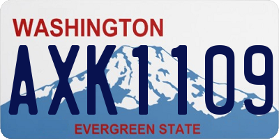 WA license plate AXK1109