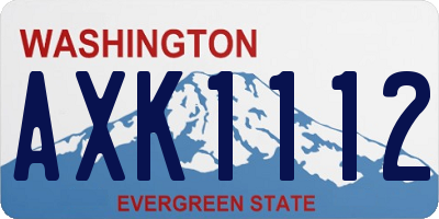 WA license plate AXK1112