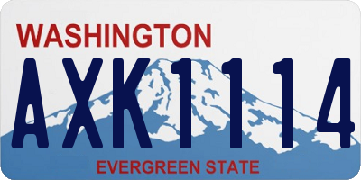 WA license plate AXK1114