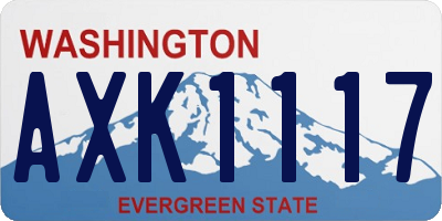 WA license plate AXK1117