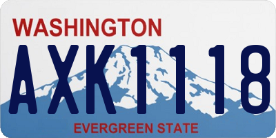 WA license plate AXK1118