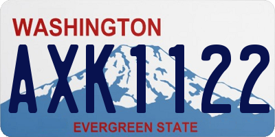 WA license plate AXK1122