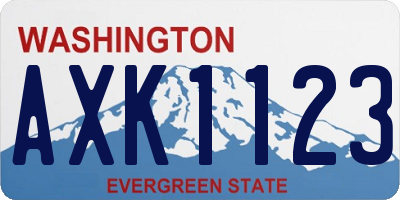 WA license plate AXK1123