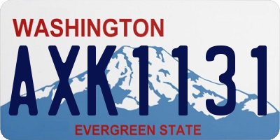 WA license plate AXK1131