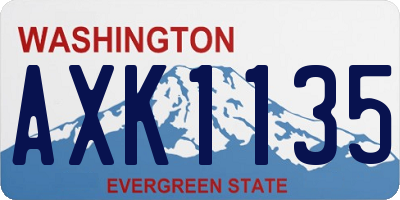 WA license plate AXK1135